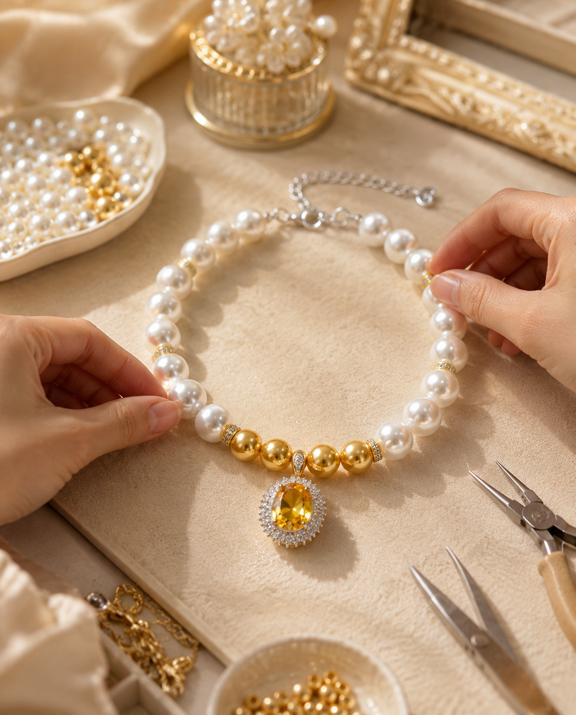 Handmade Lucky Pearl Pet Necklace