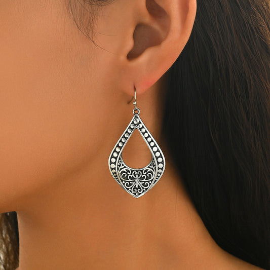Vintage Hollow Geometric Stud Earrings