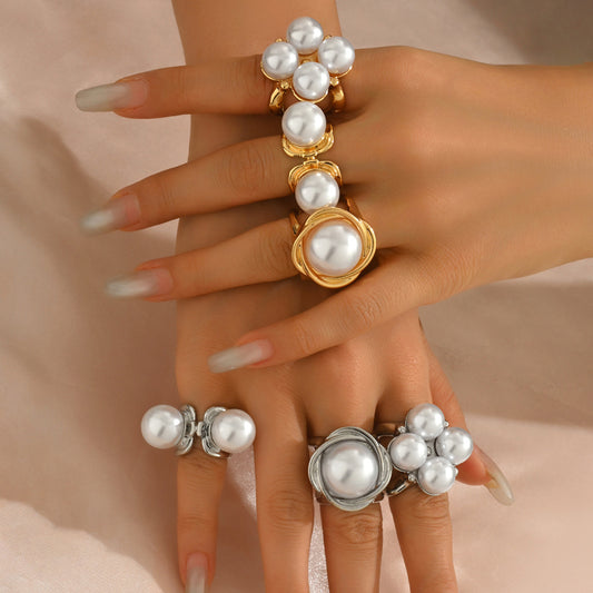 Pearl Open Ring Set