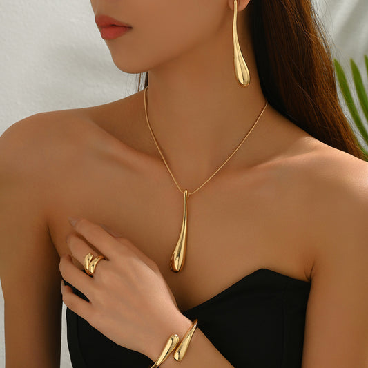 Teardrop Necklace, Earrings, Bracelet & Ring Set