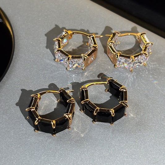 S925 silver needle zircon earrings for women, accessible luxury, classy, ear buckles, unique niche style design earrings, elegant earrings