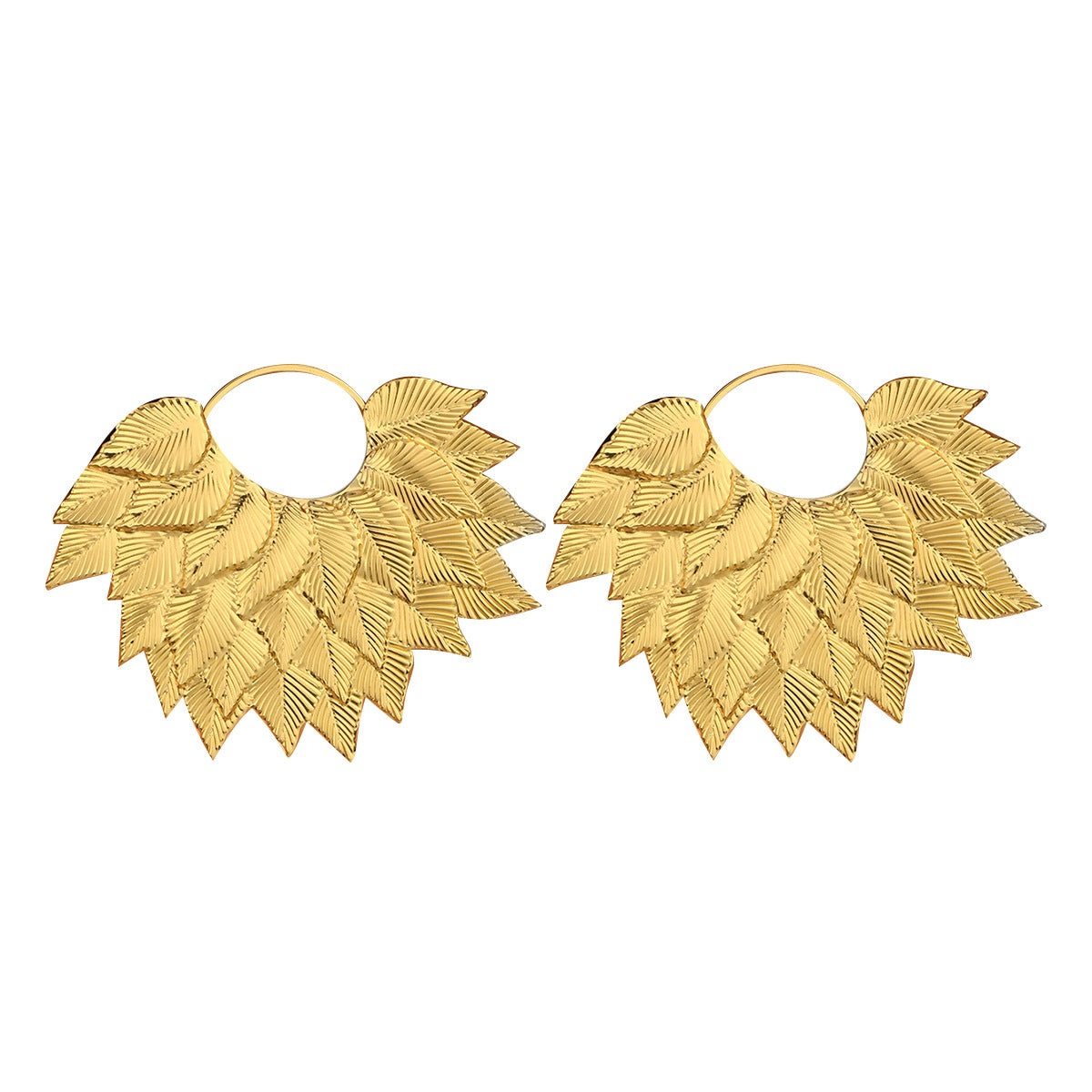 Metal Leaf Statement Earrings