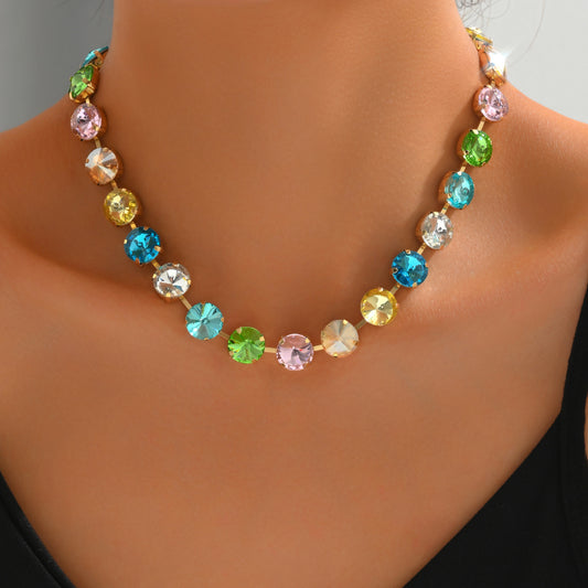 Colorful Crystal Collar Necklace