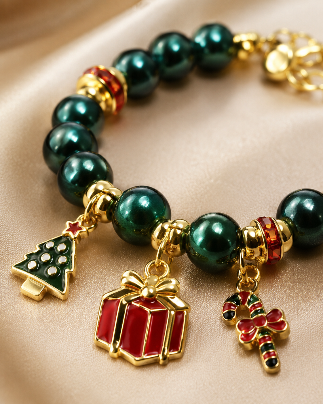 Handmade Lucky Christmas Pet Necklace with Holiday Charms