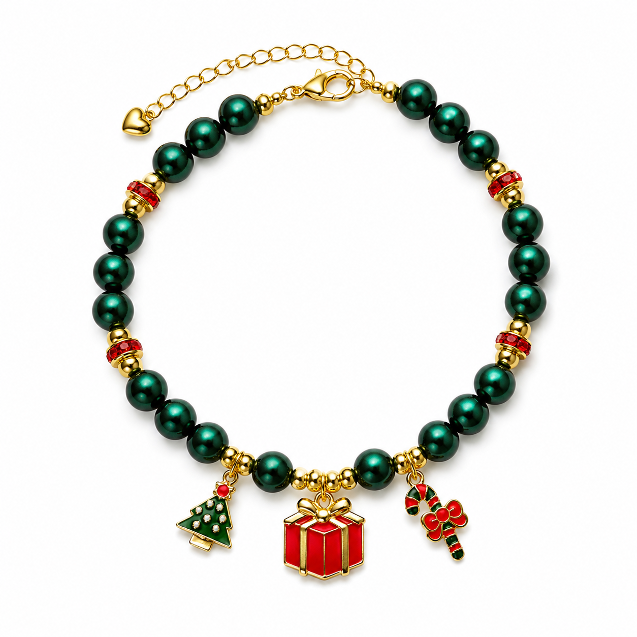 Handmade Lucky Christmas Pet Necklace with Holiday Charms