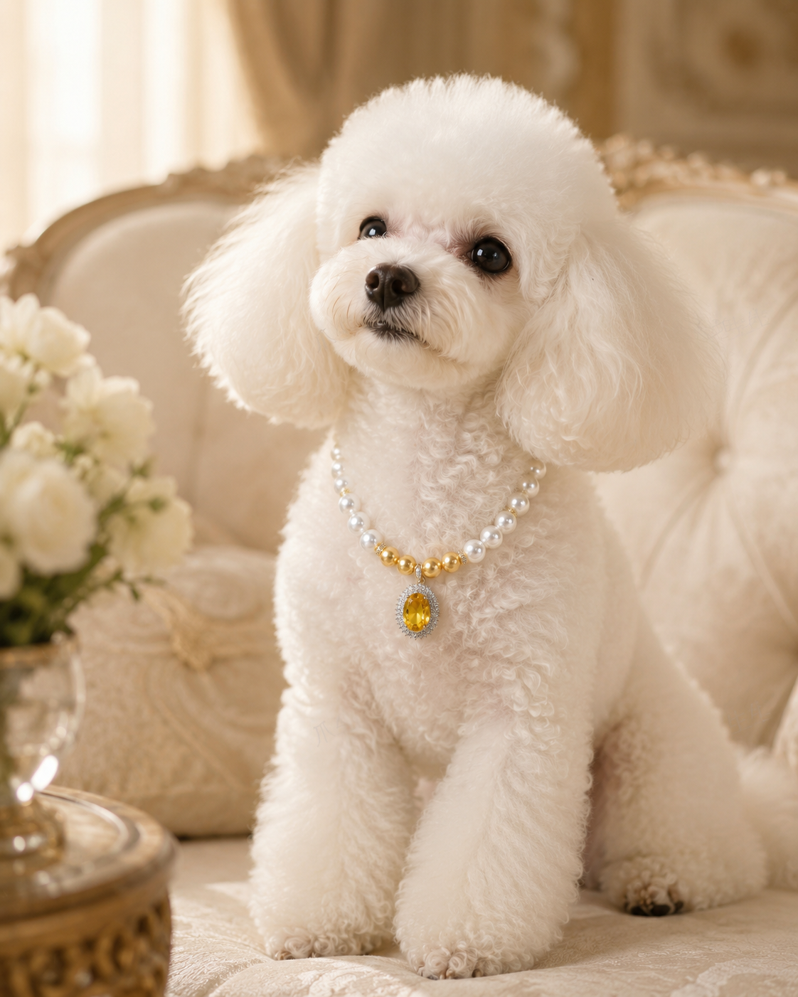 Handmade Lucky Pearl Pet Necklace
