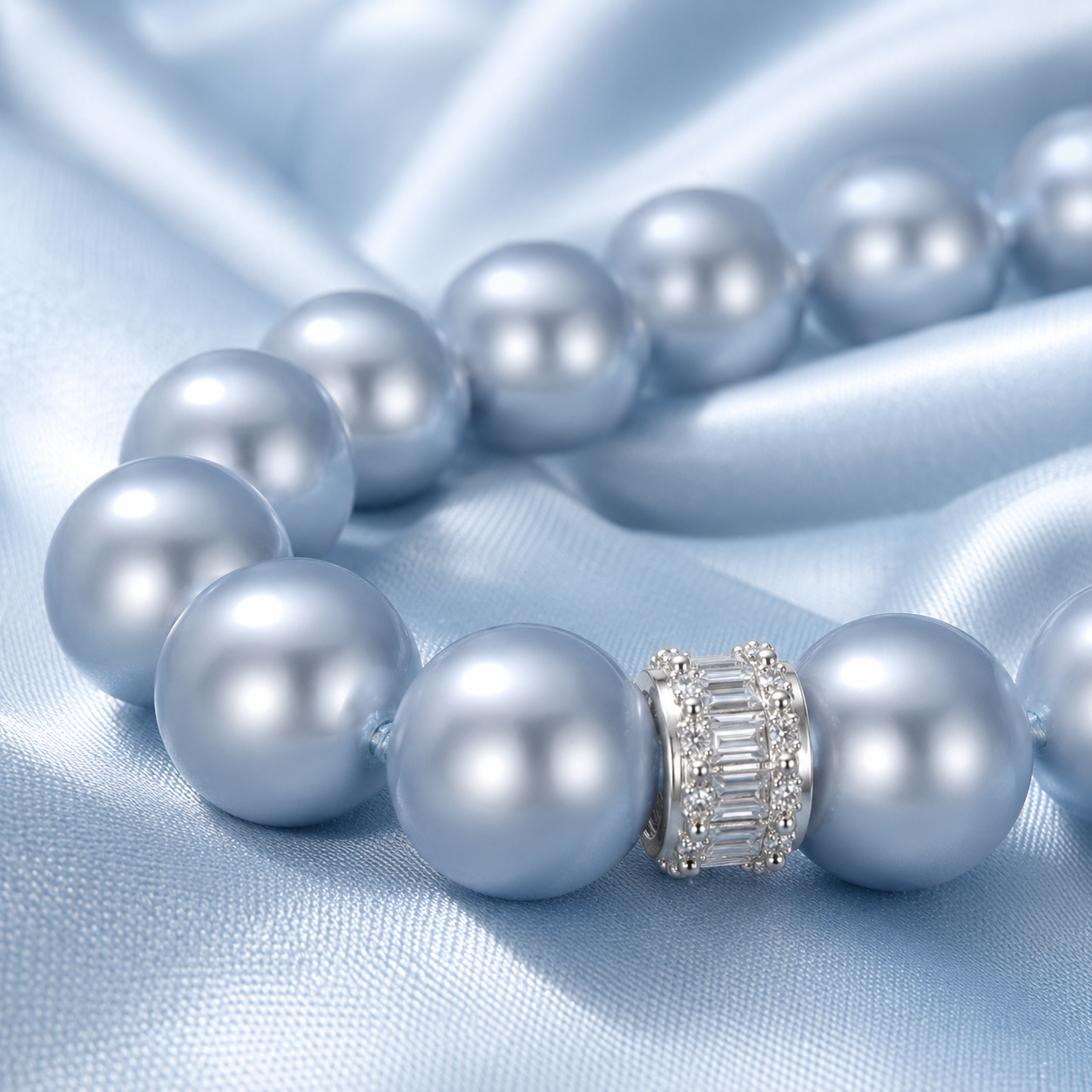 Handmade Lucky Aqua Blue Pearl Pet Necklace with Heart Charm