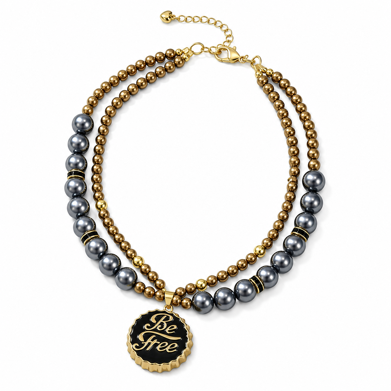Handmade Lucky Double-Layer Beaded Pet Necklace