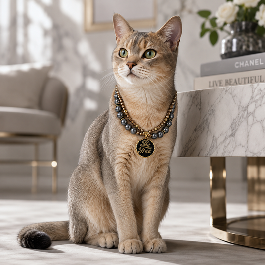 Handmade Lucky Double-Layer Beaded Pet Necklace