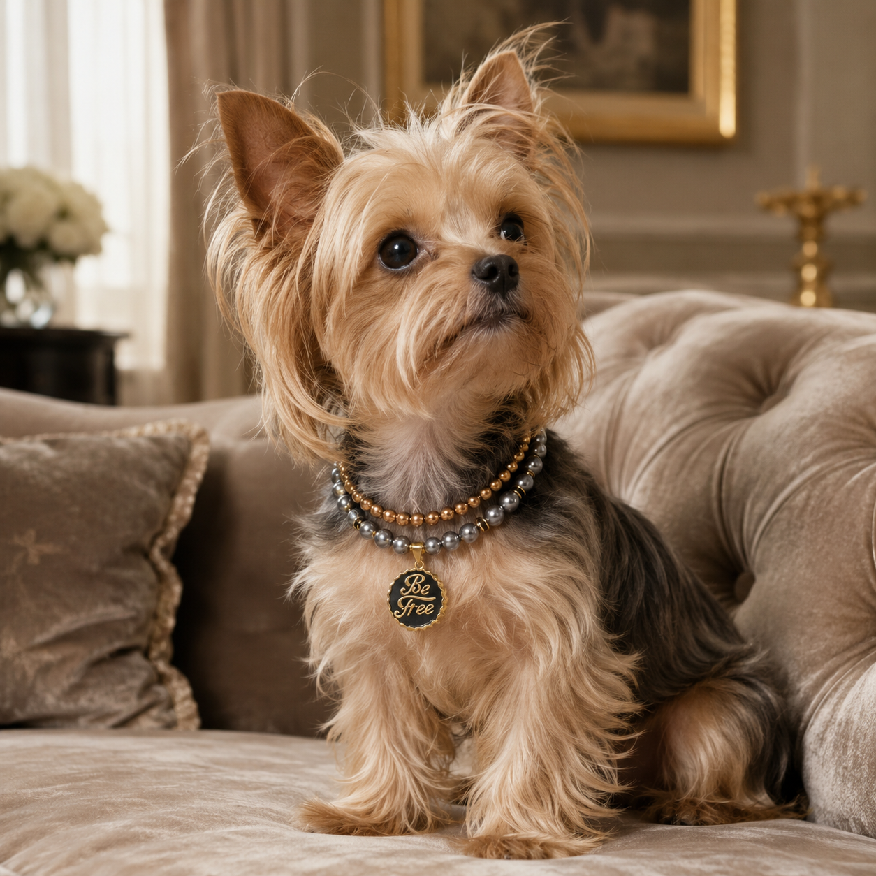 Handmade Lucky Double-Layer Beaded Pet Necklace