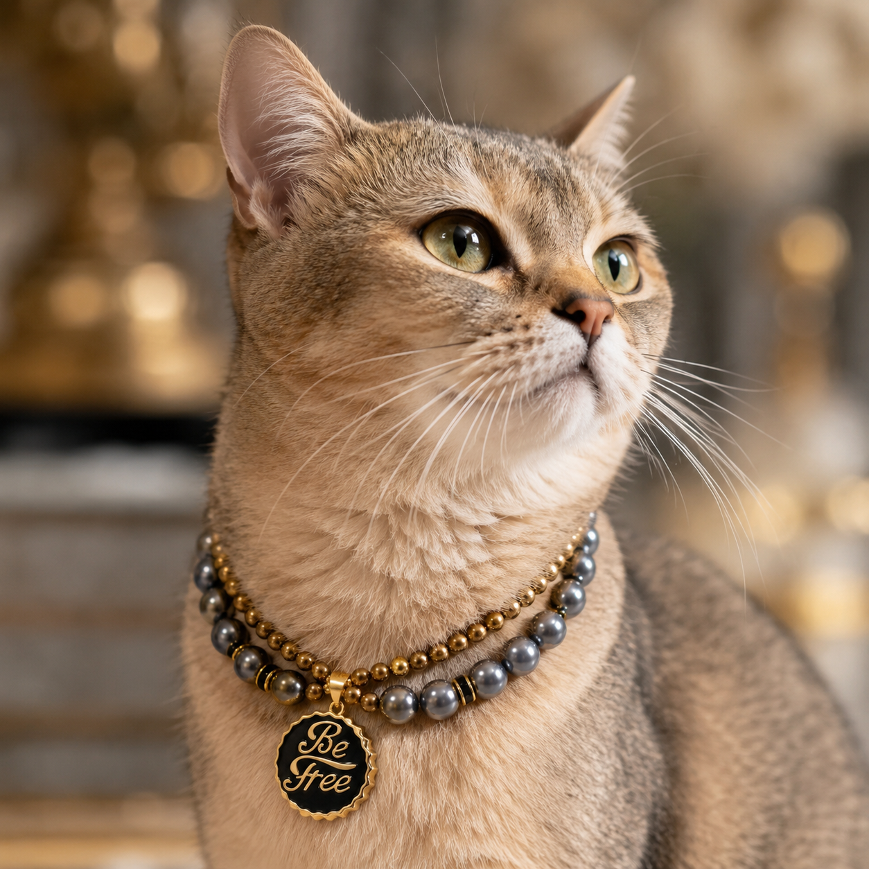 Handmade Lucky Double-Layer Beaded Pet Necklace