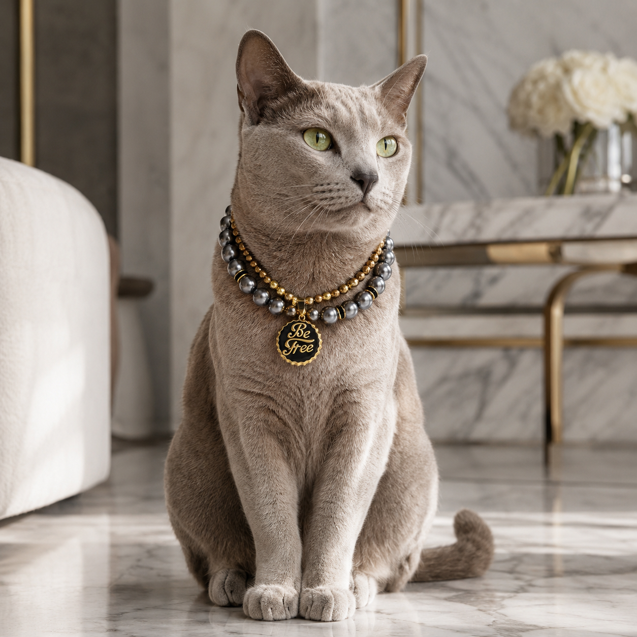 Handmade Lucky Double-Layer Beaded Pet Necklace