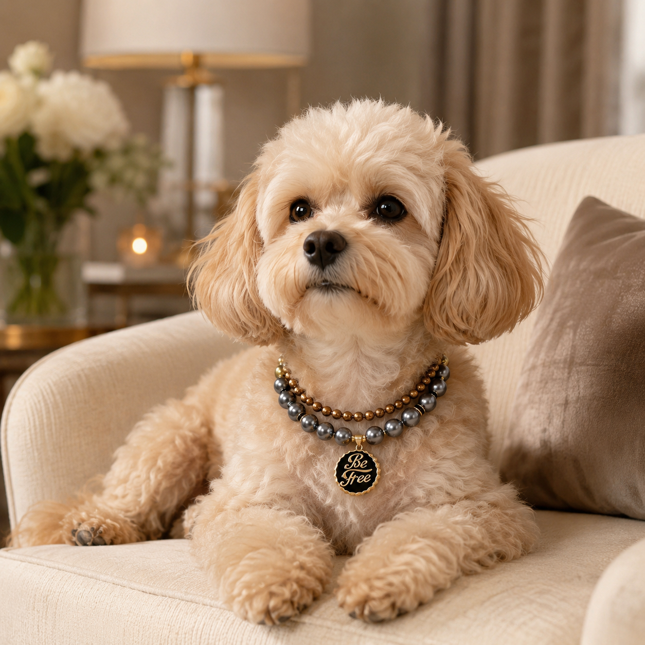 Handmade Lucky Double-Layer Beaded Pet Necklace