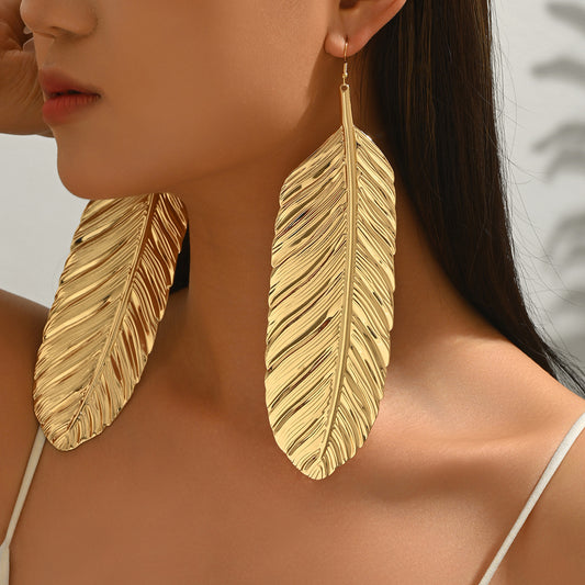 Oversized Leaf Statement Earrings