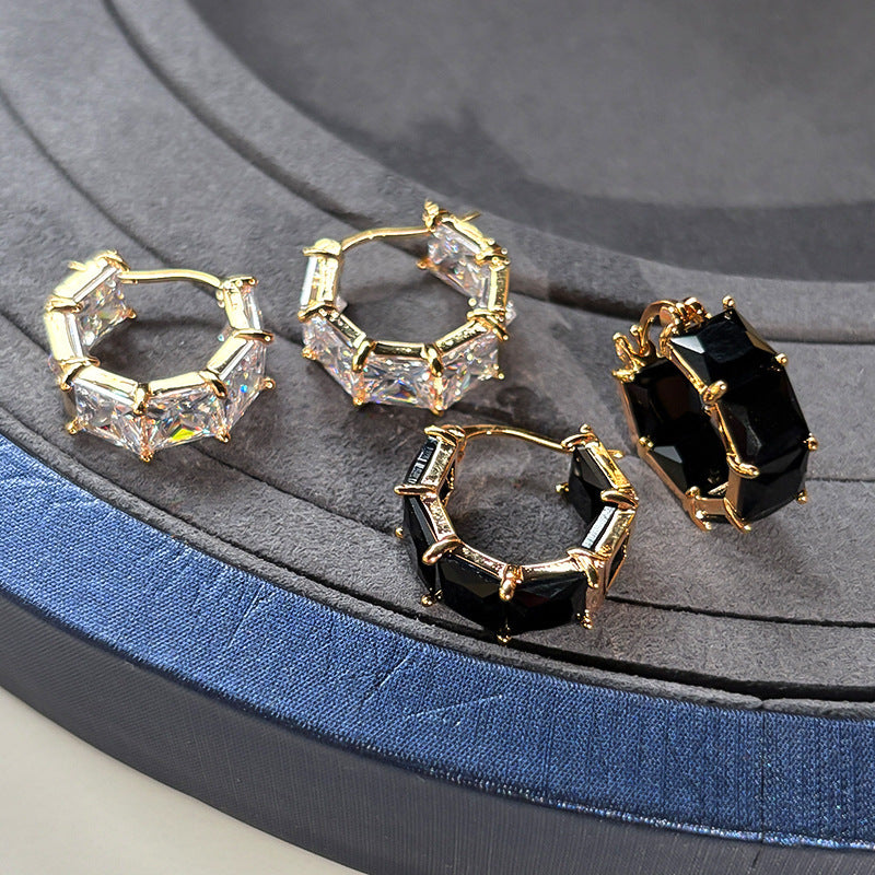 S925 silver needle zircon earrings for women, accessible luxury, classy, ear buckles, unique niche style design earrings, elegant earrings
