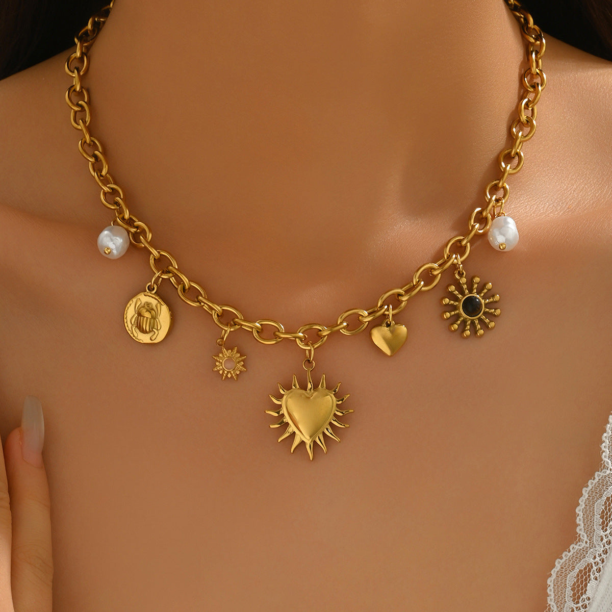 Crystal Woven Chain Necklace