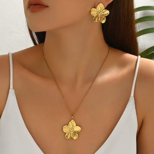 Multi-Charm Earrings & Long Necklace Set