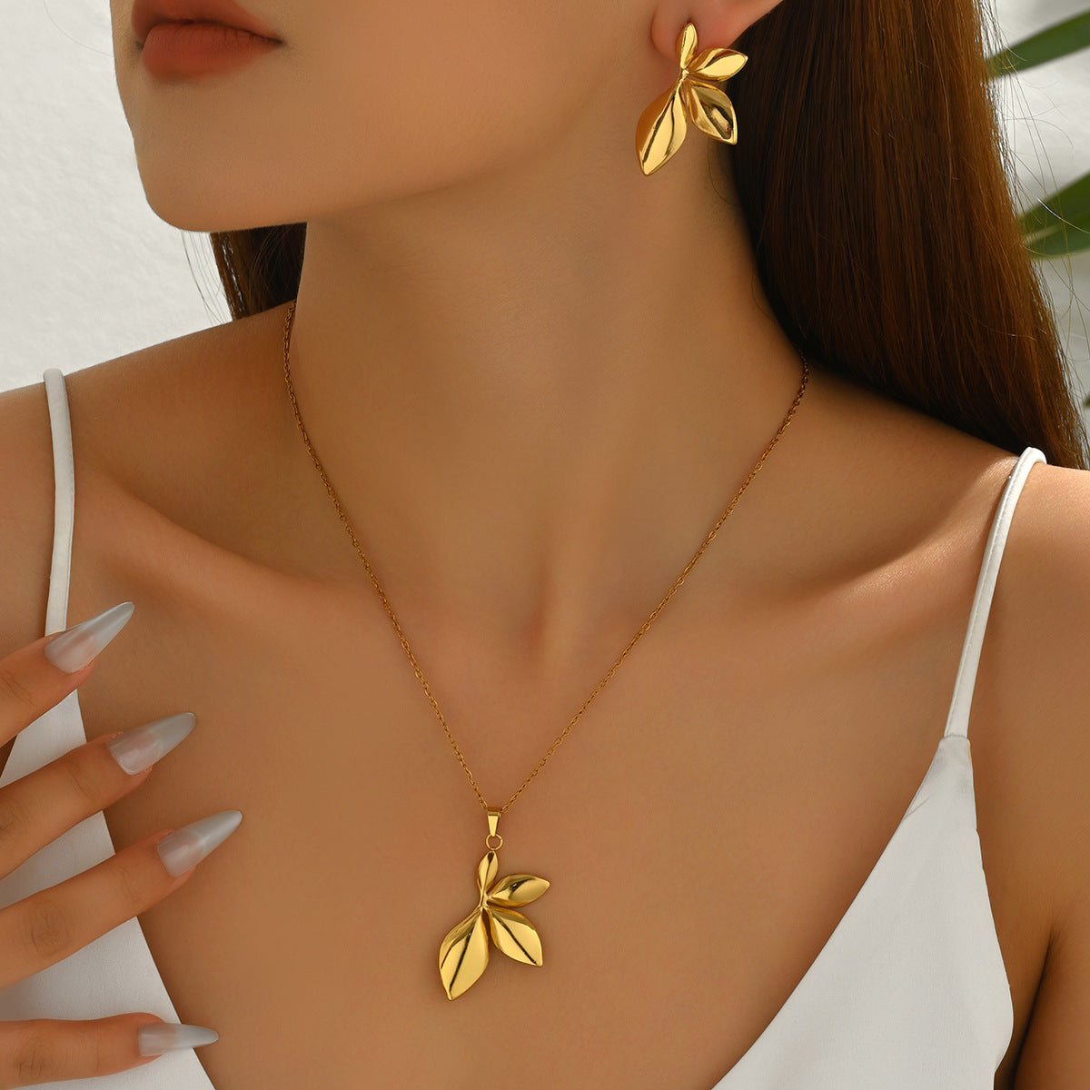Multi-Charm Earrings & Long Necklace Set