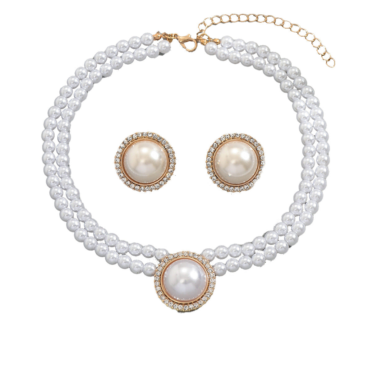 Pearl Pendant Necklace & Earrings Set