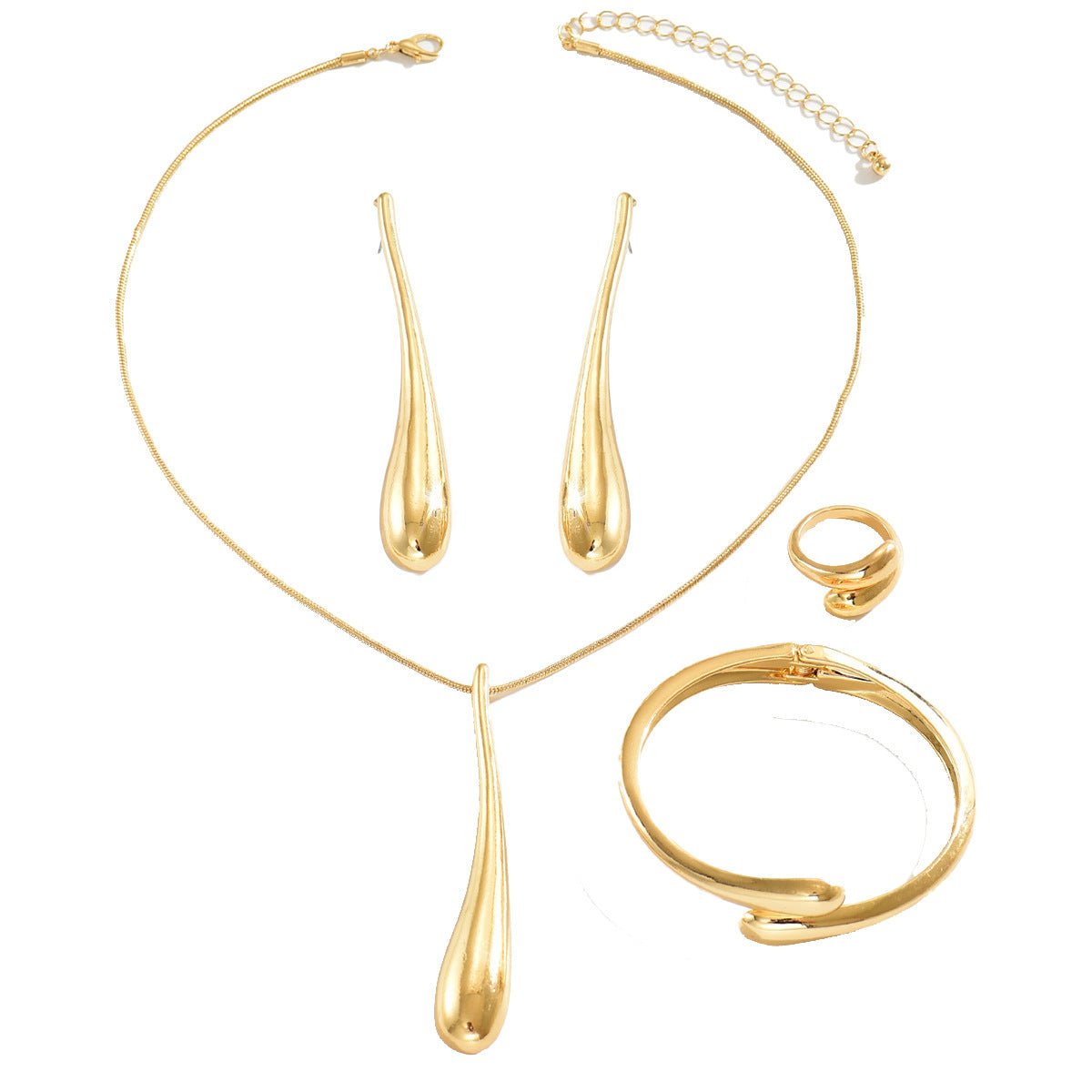 Teardrop Necklace, Earrings, Bracelet & Ring Set
