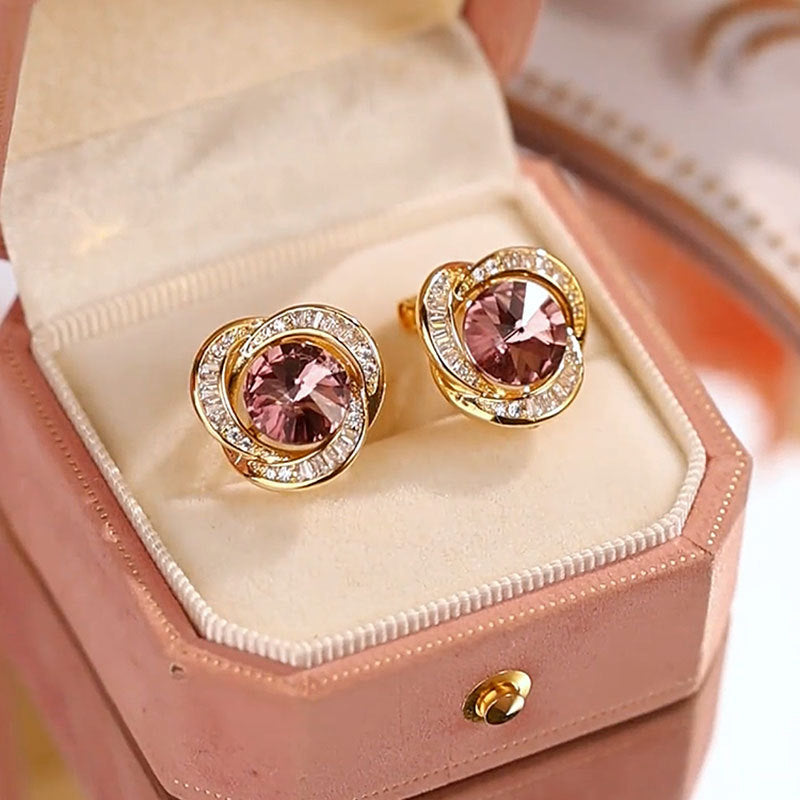 super flash purple ear buckle women's light luxury high-end autumn and winter new niche earrings high-end face-showing thin earrings