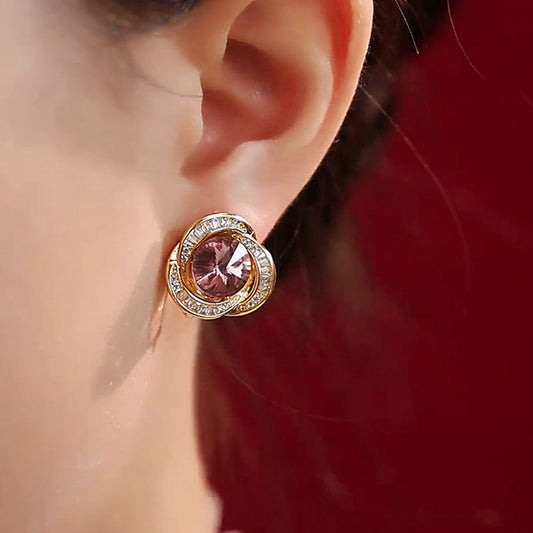 super flash purple ear buckle women's light luxury high-end autumn and winter new niche earrings high-end face-showing thin earrings