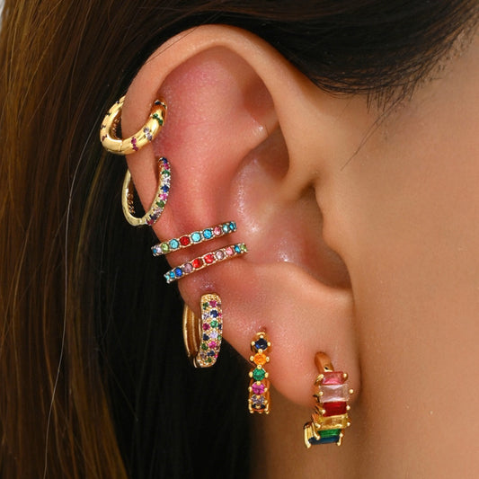 Colorful Crystal Hoop Earrings