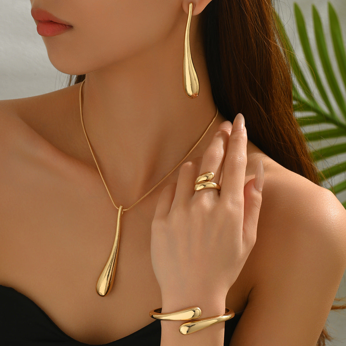 Teardrop Necklace, Earrings, Bracelet & Ring Set