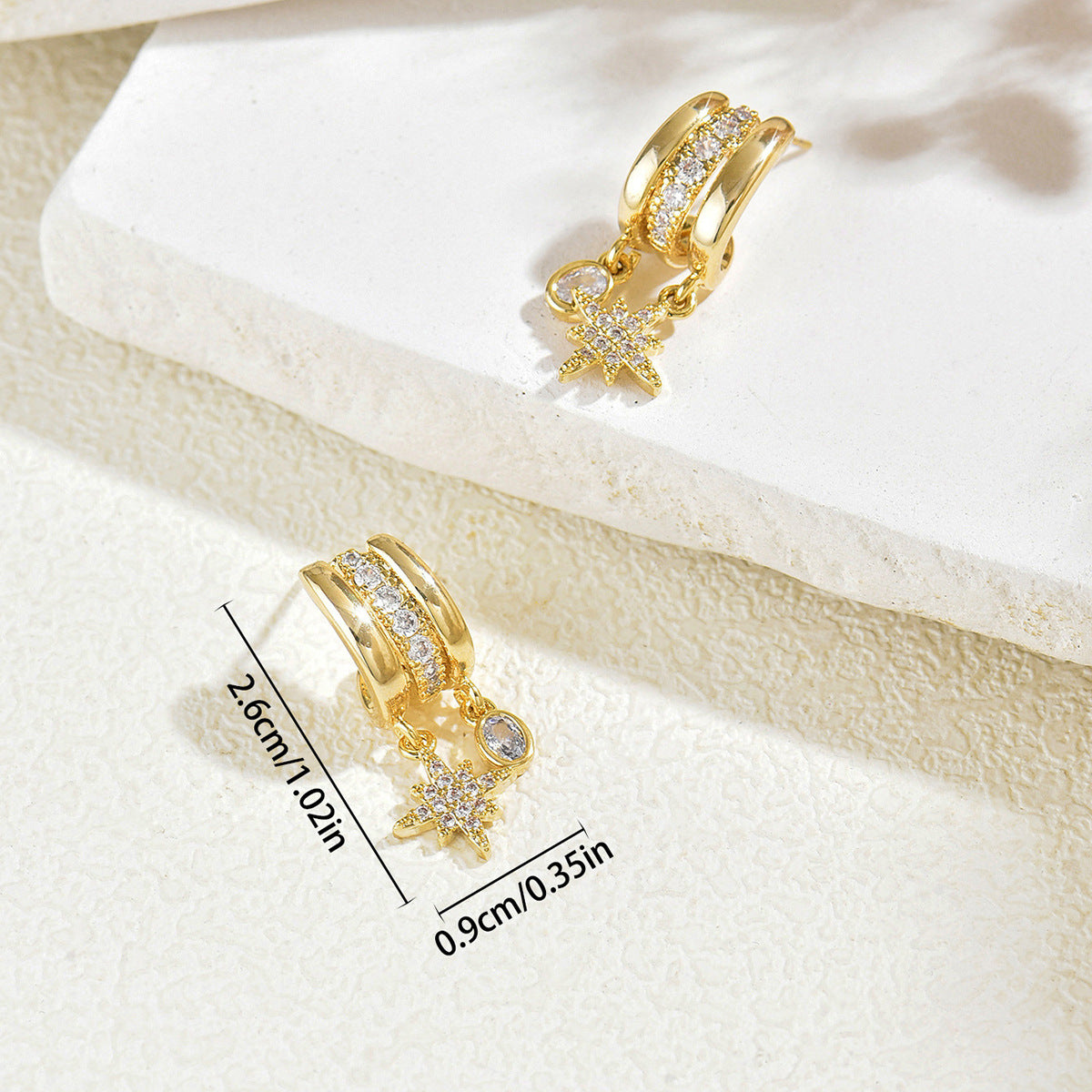 Crystal Star Stud Earrings