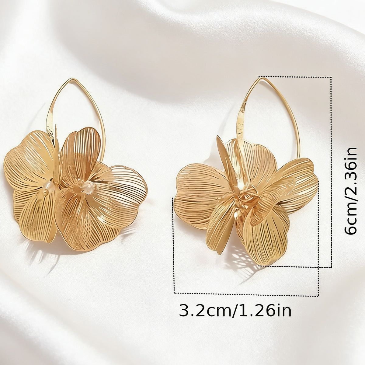 Hollow Metal Flower Earrings