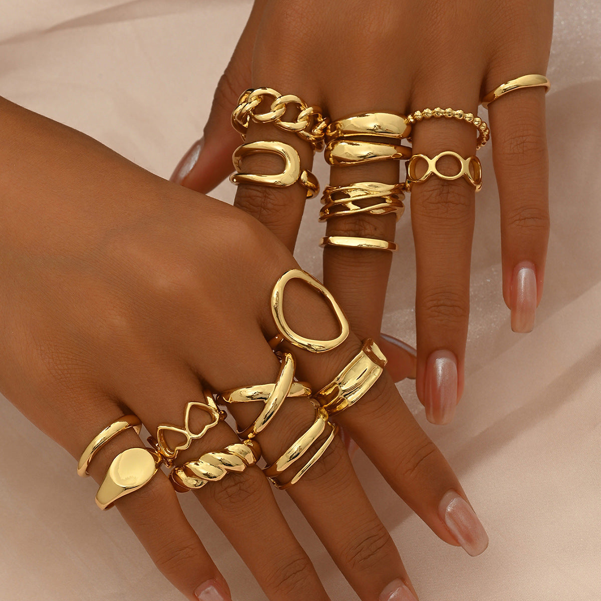Heart Open Ring Set