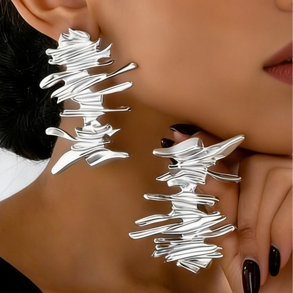 Sculpted Geometric Stud Earrings