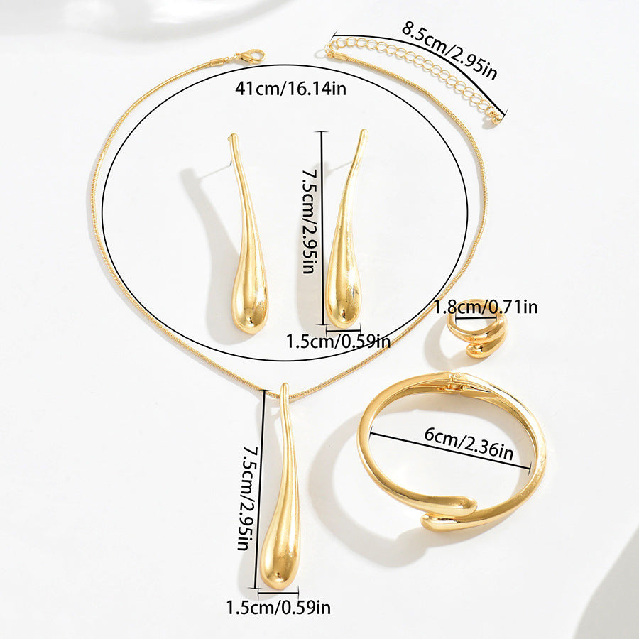 Teardrop Necklace, Earrings, Bracelet & Ring Set