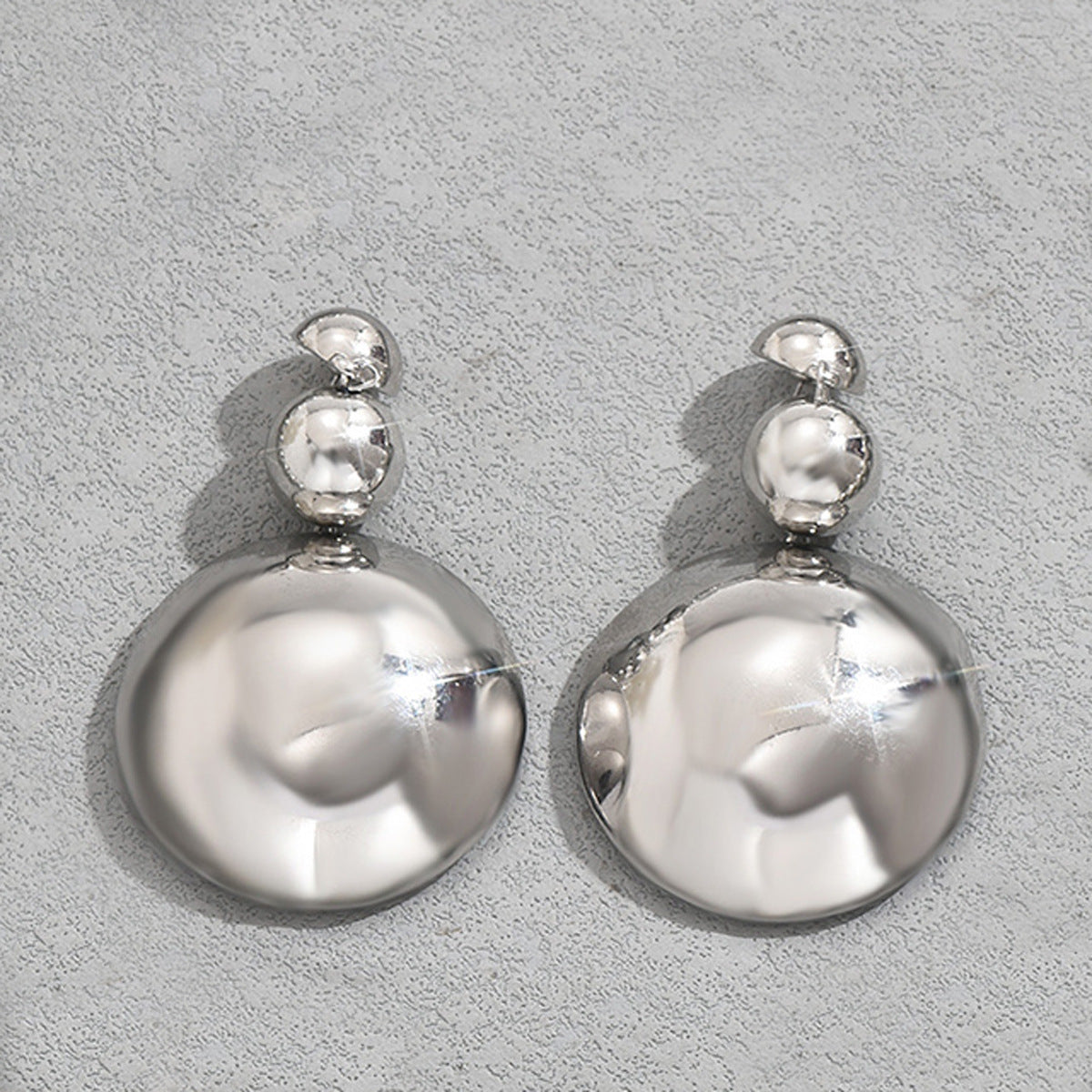 Metal Bead Necklace & Drop Earrings Set