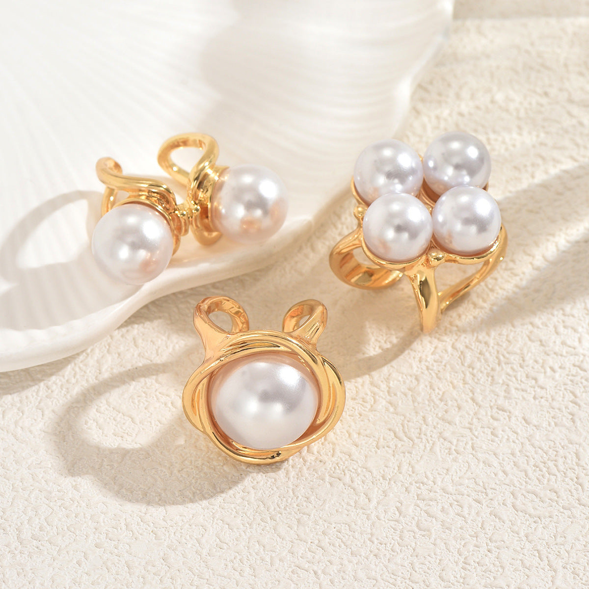 Pearl Open Ring Set