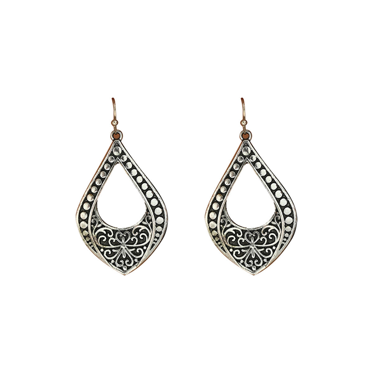 Vintage Hollow Geometric Stud Earrings