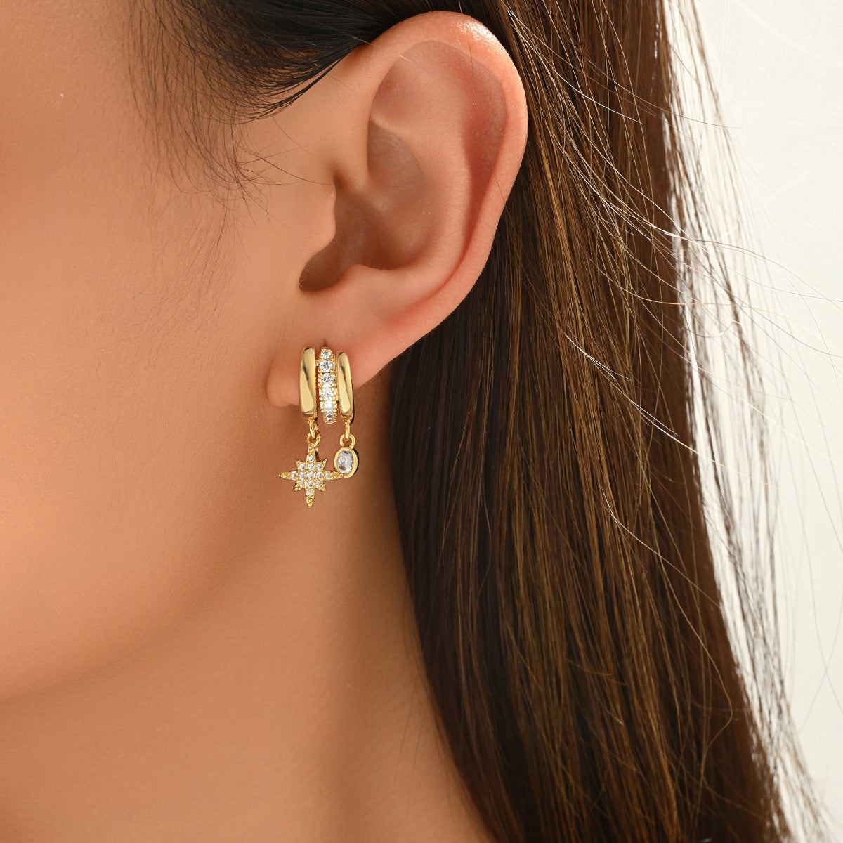 Crystal Star Stud Earrings