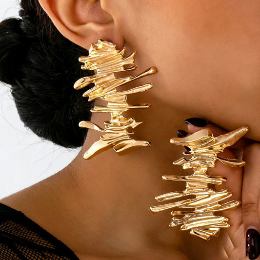 Sculpted Geometric Stud Earrings