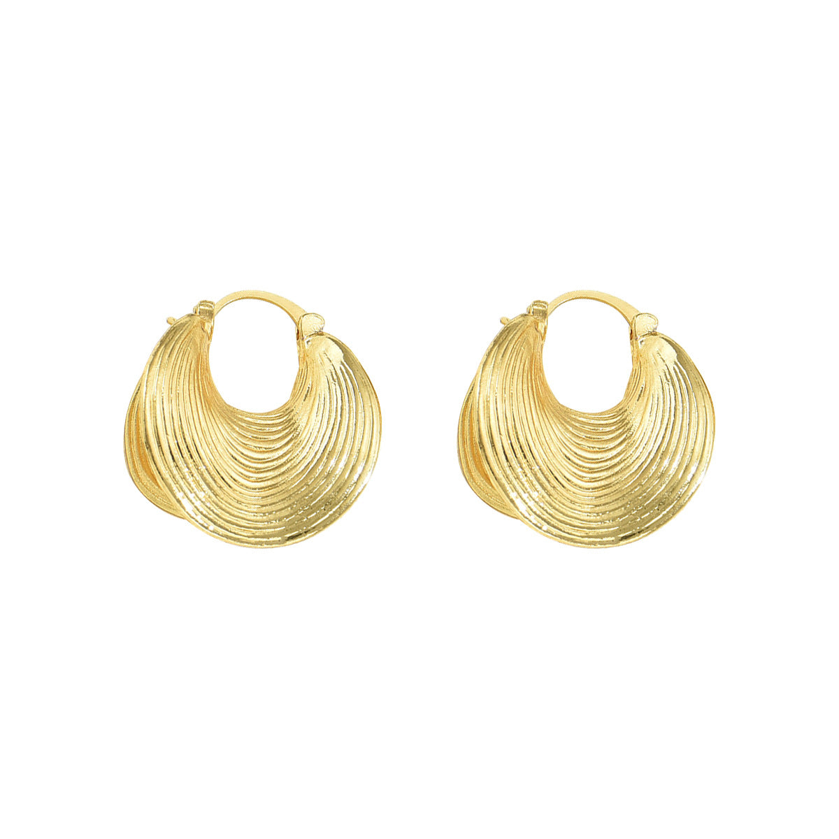 Striped Fan Stud Earrings