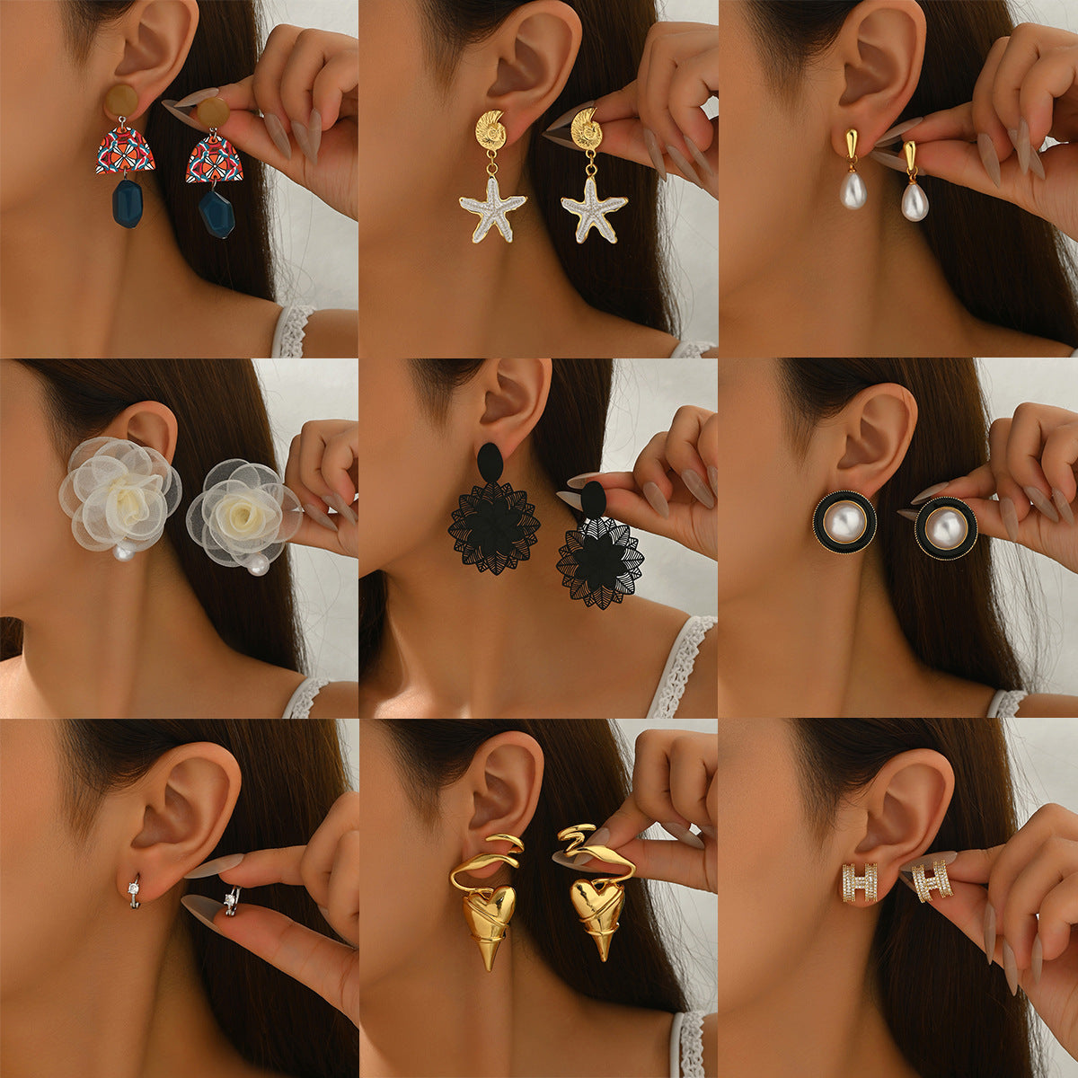 Crystal Starfish Stud Earrings