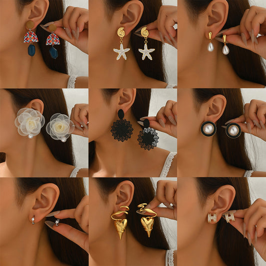 Crystal Starfish Stud Earrings