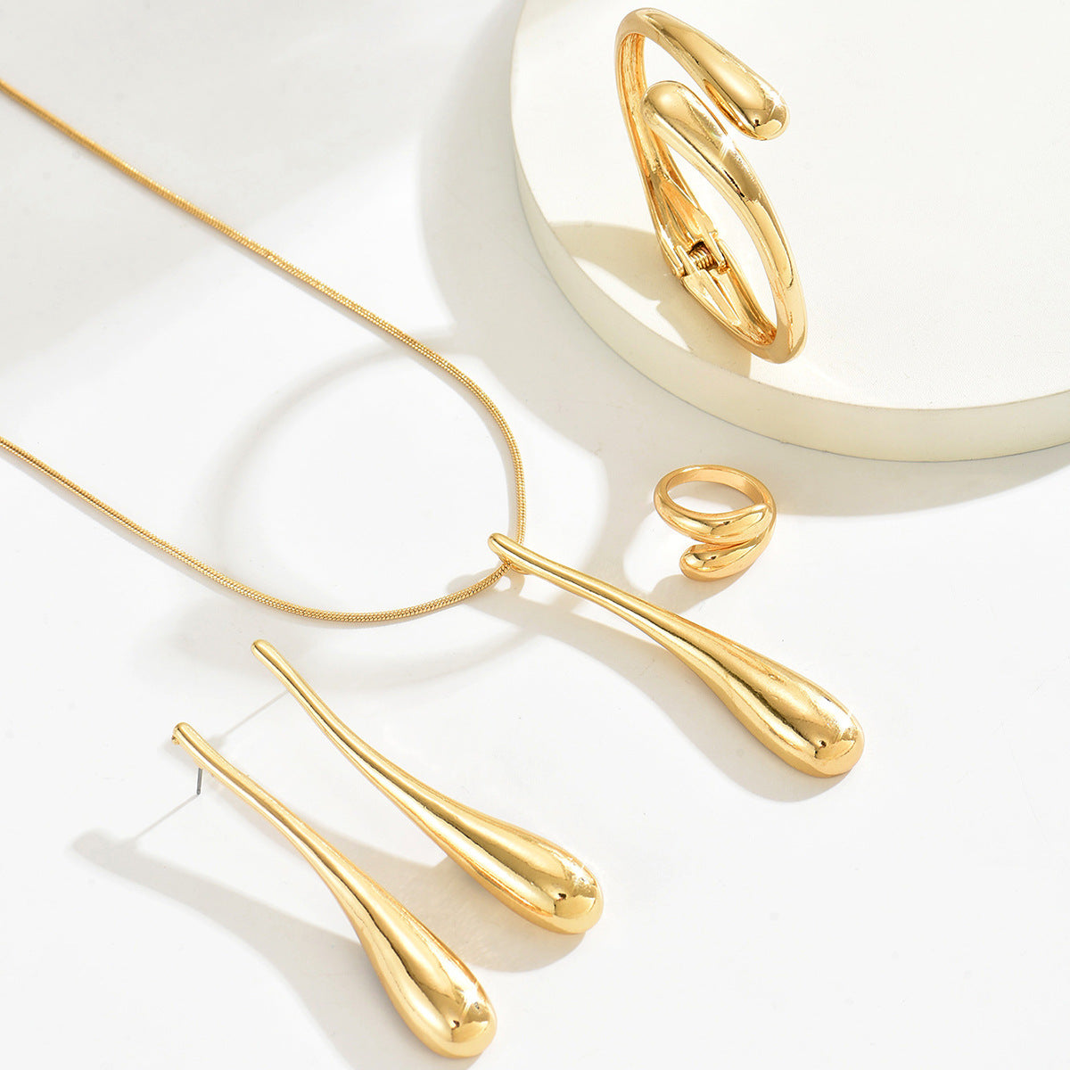 Teardrop Necklace, Earrings, Bracelet & Ring Set