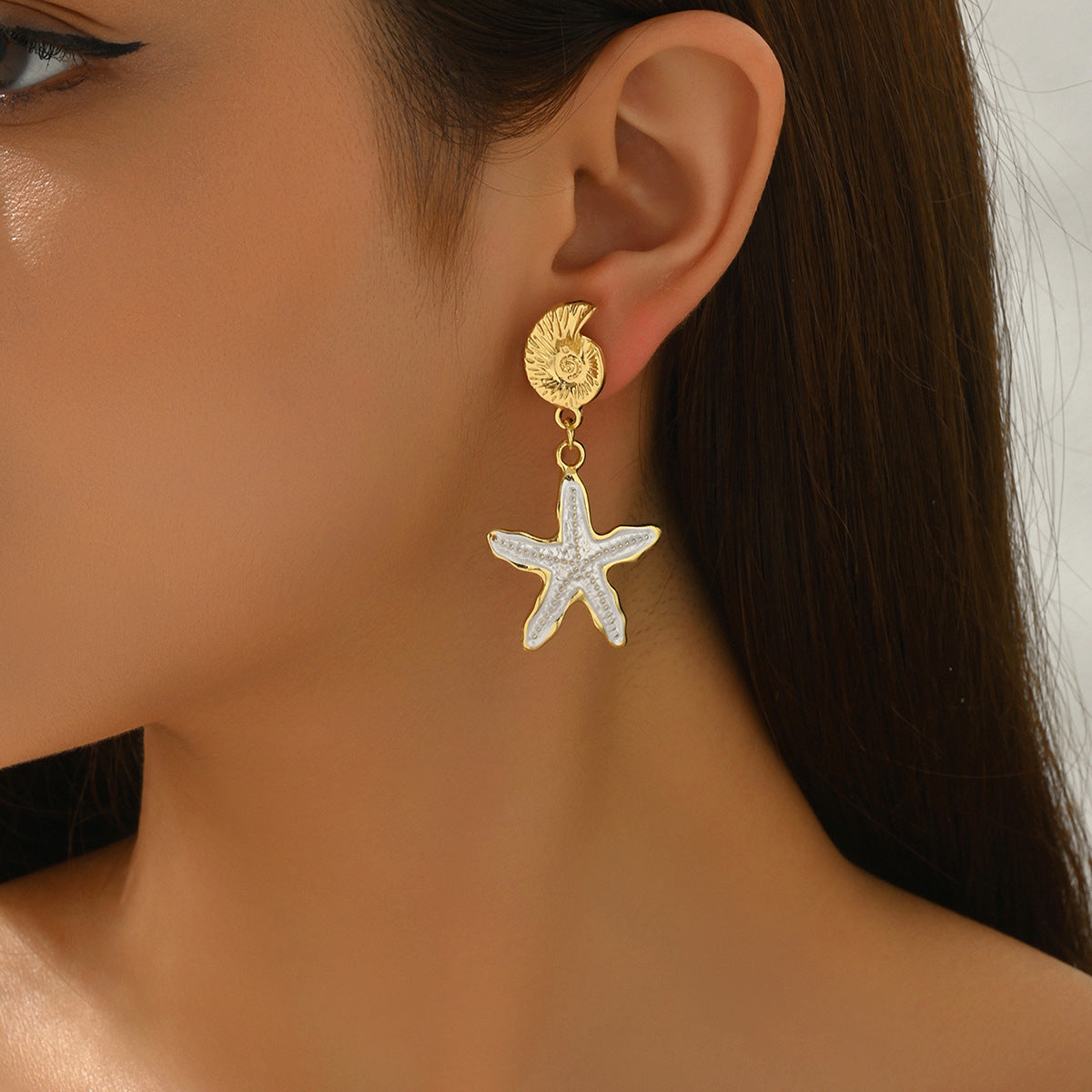 Crystal Starfish Stud Earrings