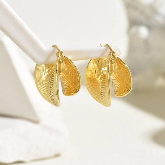Striped Fan Stud Earrings