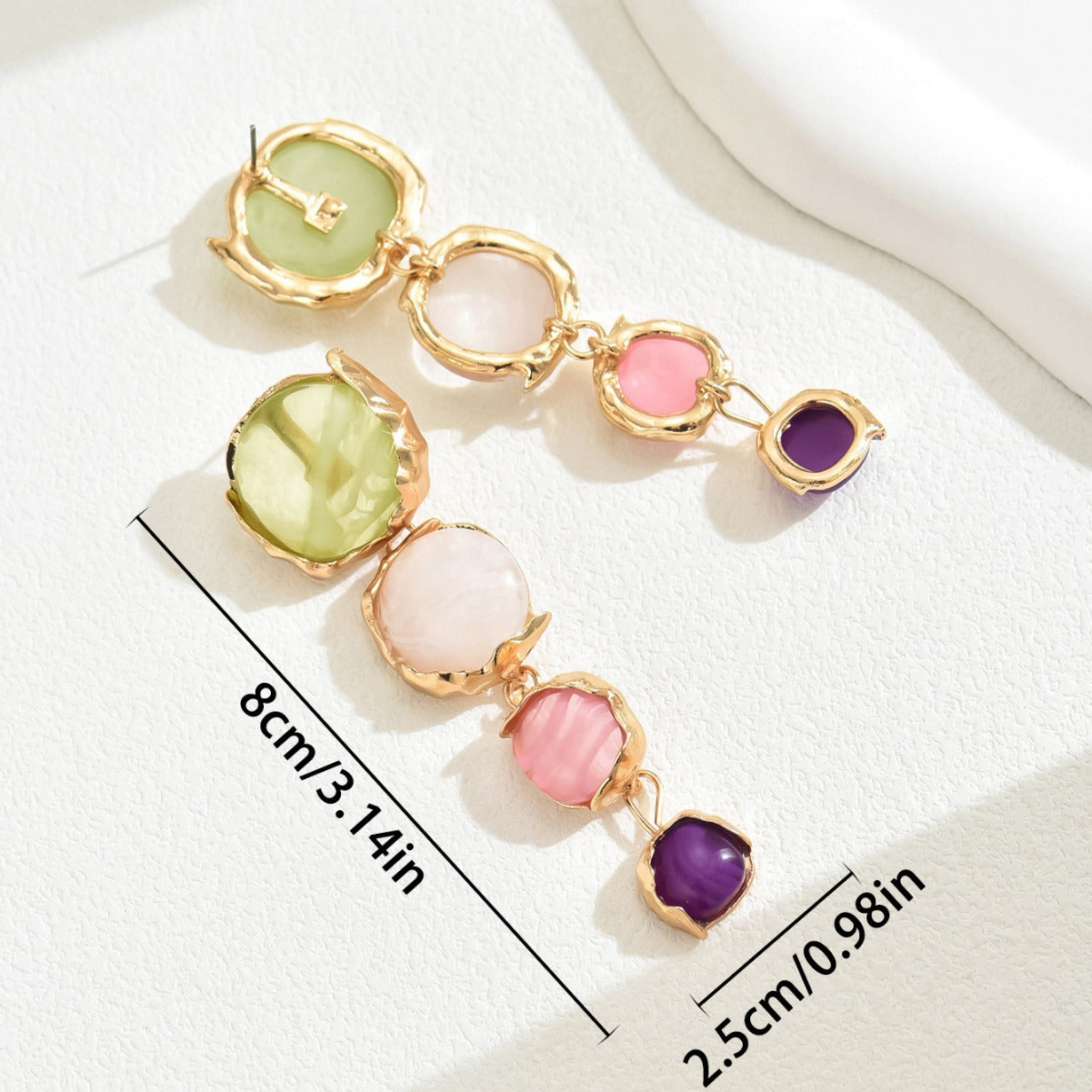 Gemstone Round Stud Earrings