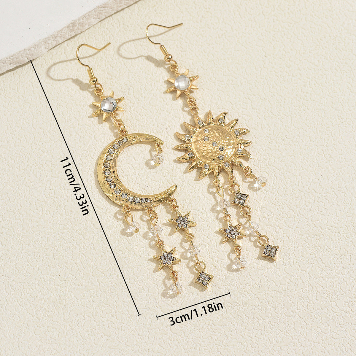 Sun & Moon Tassel Earrings