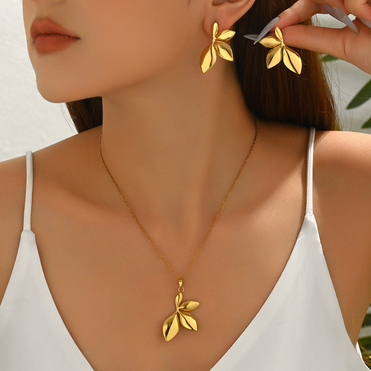 Multi-Charm Earrings & Long Necklace Set