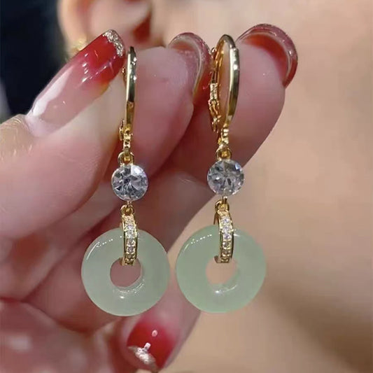 New safety buckle earrings New Year's gift Chinese style earrings simple temperament fashionable versatile women's Christmas gift