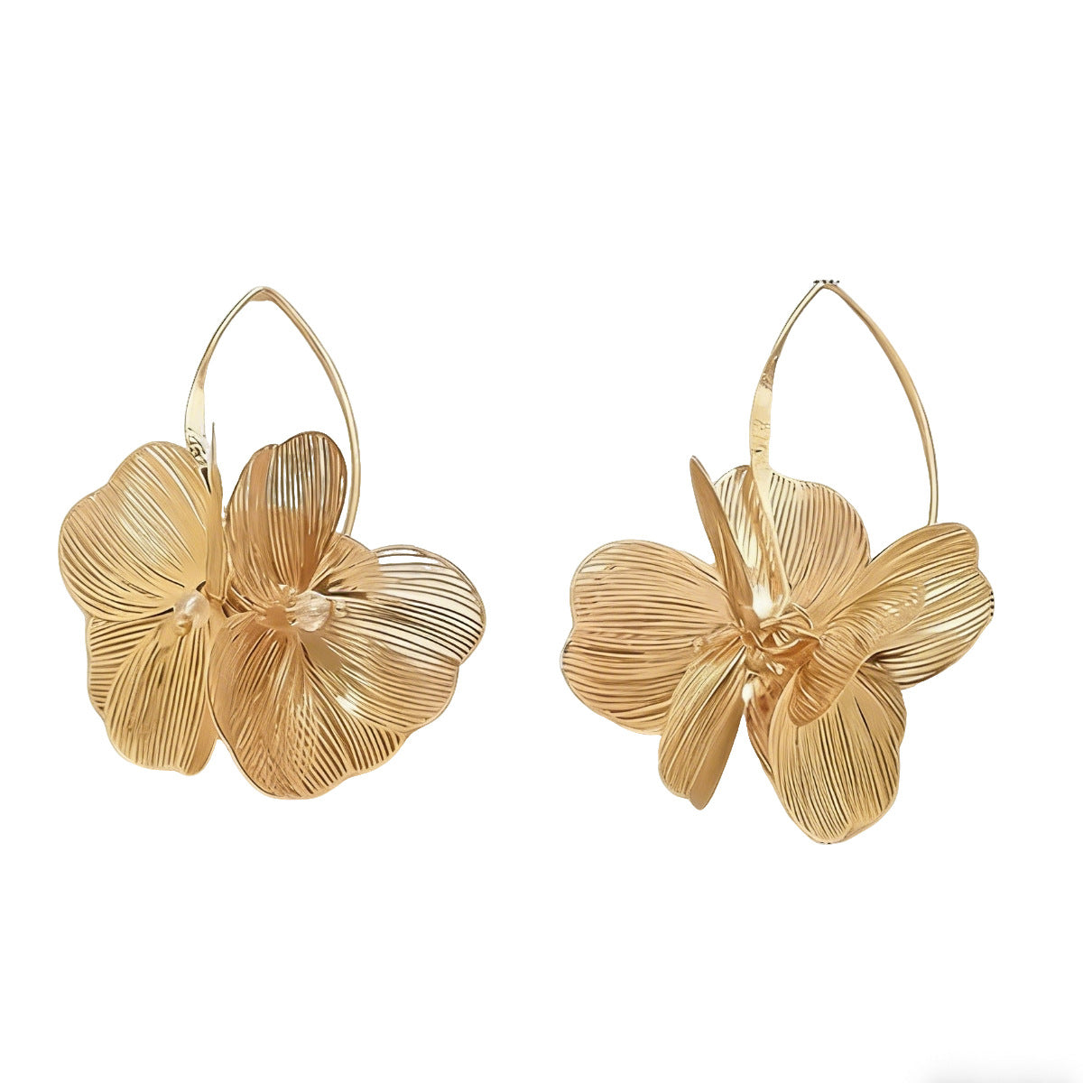 Hollow Metal Flower Earrings