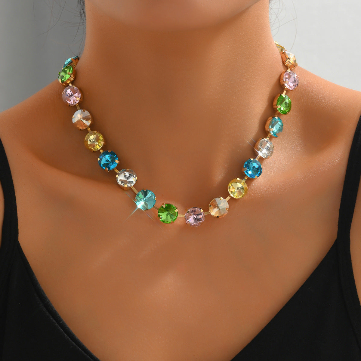 Colorful Crystal Collar Necklace